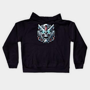 Biomech Skull S01 D70 Kids Hoodie